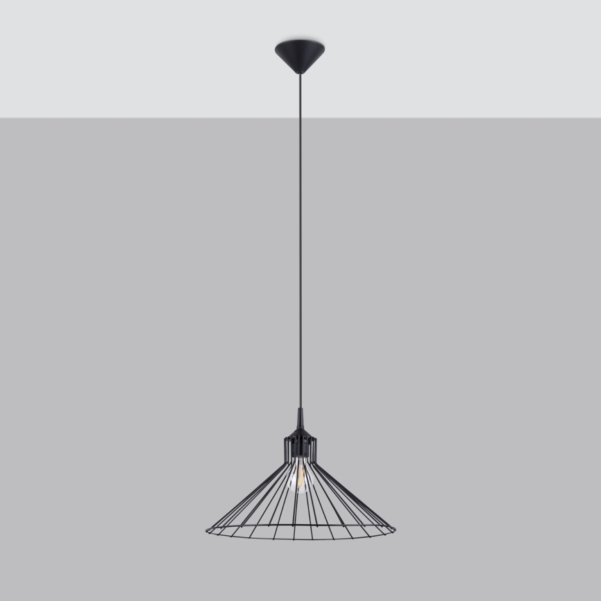 Hängeleuchte an Schnur EDA 1xE27/15W/230V schwarz