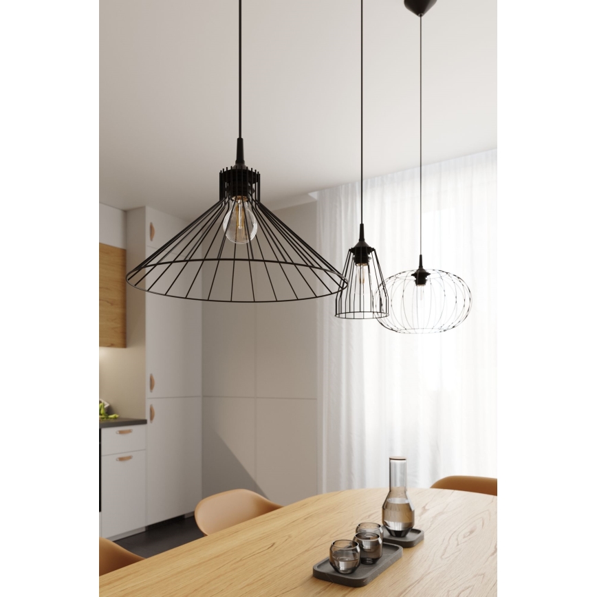 Hängeleuchte an Schnur EDA 1xE27/15W/230V schwarz