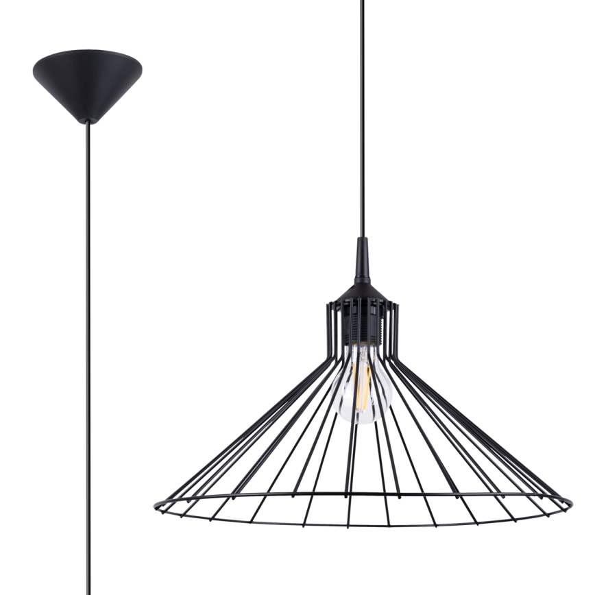 Hängeleuchte an Schnur EDA 1xE27/15W/230V schwarz