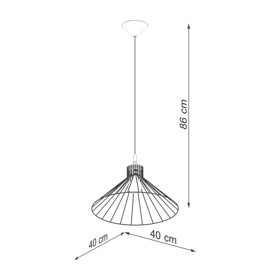 Hängeleuchte an Schnur EDA 1xE27/15W/230V schwarz