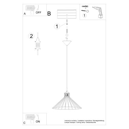 Hängeleuchte an Schnur EDA 1xE27/15W/230V schwarz