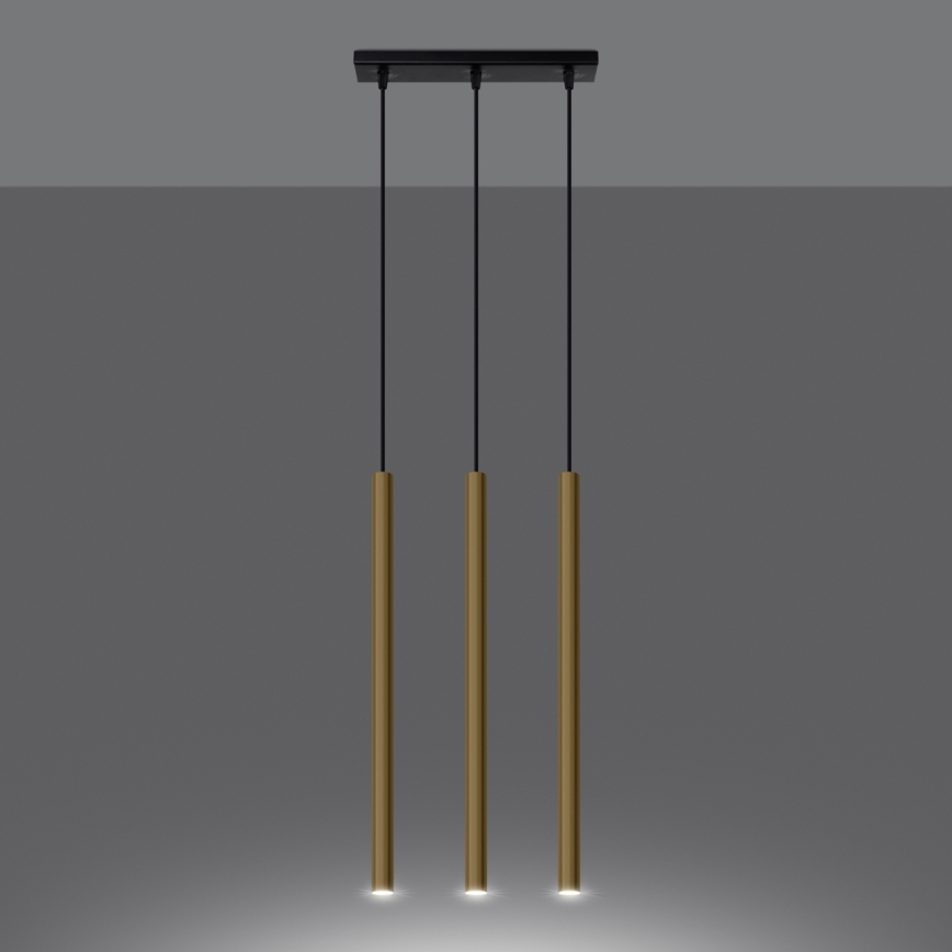 Hängeleuchte an Schnur PASTELO 3xG9/8W/230V golden