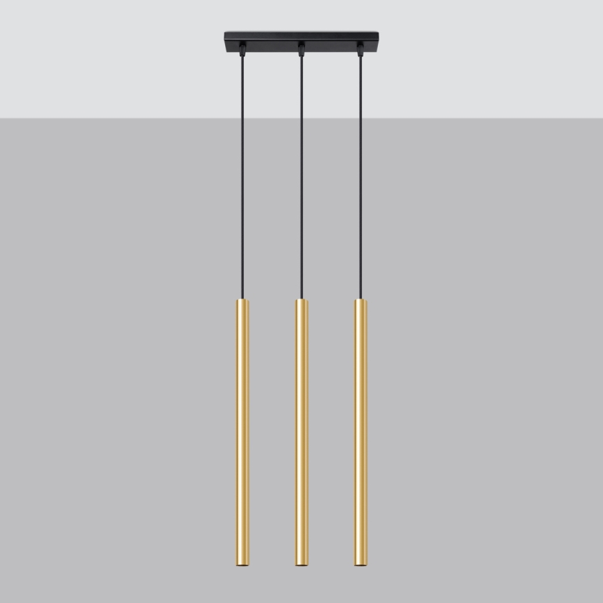 Hängeleuchte an Schnur PASTELO 3xG9/8W/230V golden