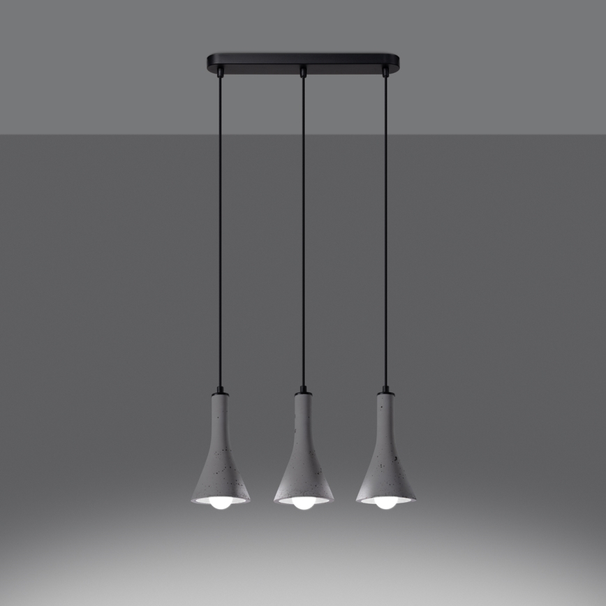 Hängeleuchte an Schnur REA 3xE14/12W/230V Beton