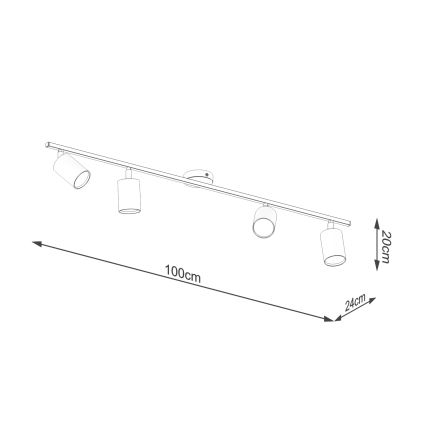 Strahler LEMMI 4xGU10/10W/230V weiß