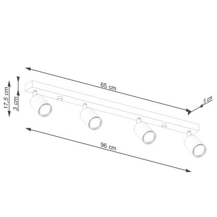 Strahler VERDO 4xGU10/10W/230V weiß/Buche