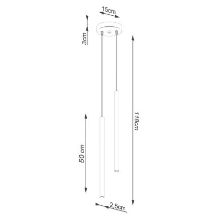 Hängeleuchte an Schnur PASTELO 2xG9/8W/230V weiß