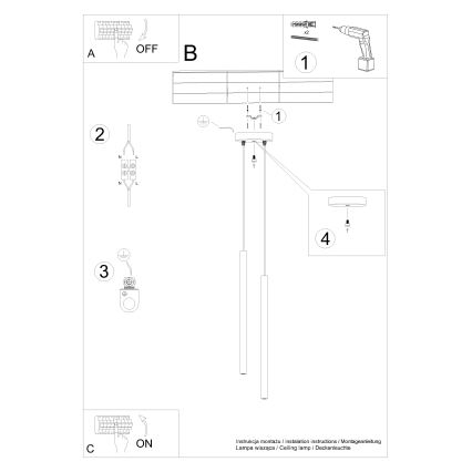 Hängeleuchte an Schnur PASTELO 2xG9/8W/230V weiß