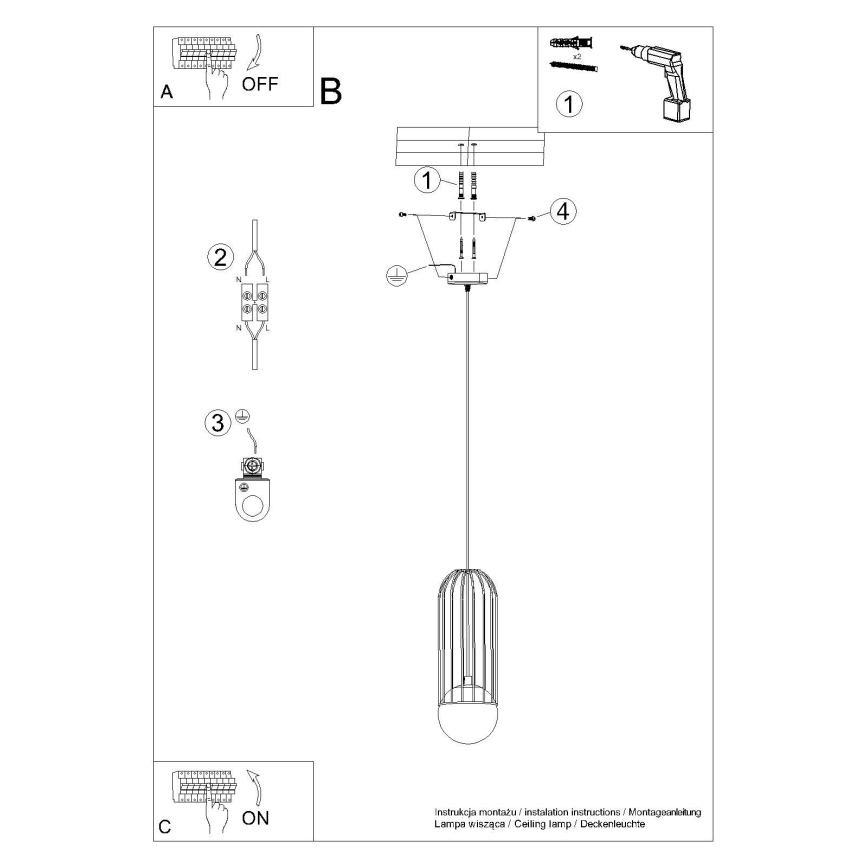 Hängeleuchte an Schnur BRINA 1xG9/8W/230V weiß