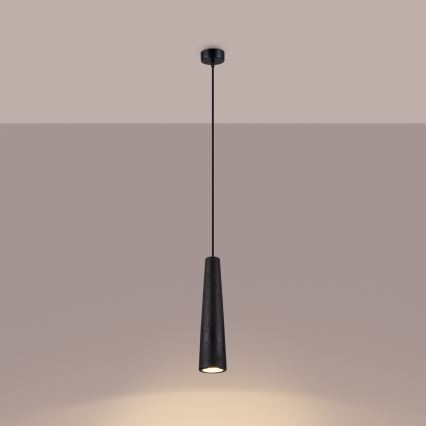 Hängeleuchte an Schnur ELECTRA 1xGU10/10W/230V Beton/schwarz