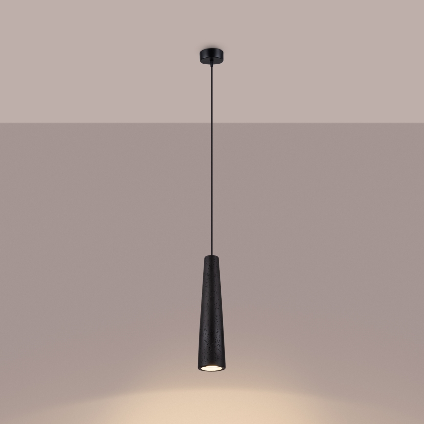 Hängeleuchte an Schnur ELECTRA 1xGU10/10W/230V Beton/schwarz