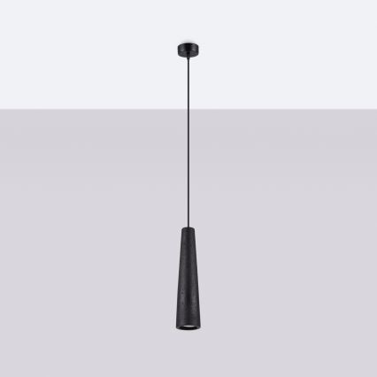 Hängeleuchte an Schnur ELECTRA 1xGU10/10W/230V Beton/schwarz