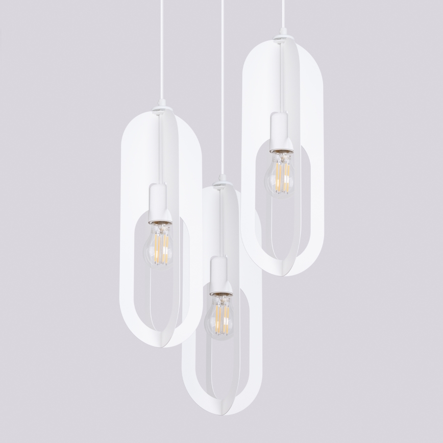 Hängeleuchte an Schnur NICUS 3xE27/15W/230V weiß