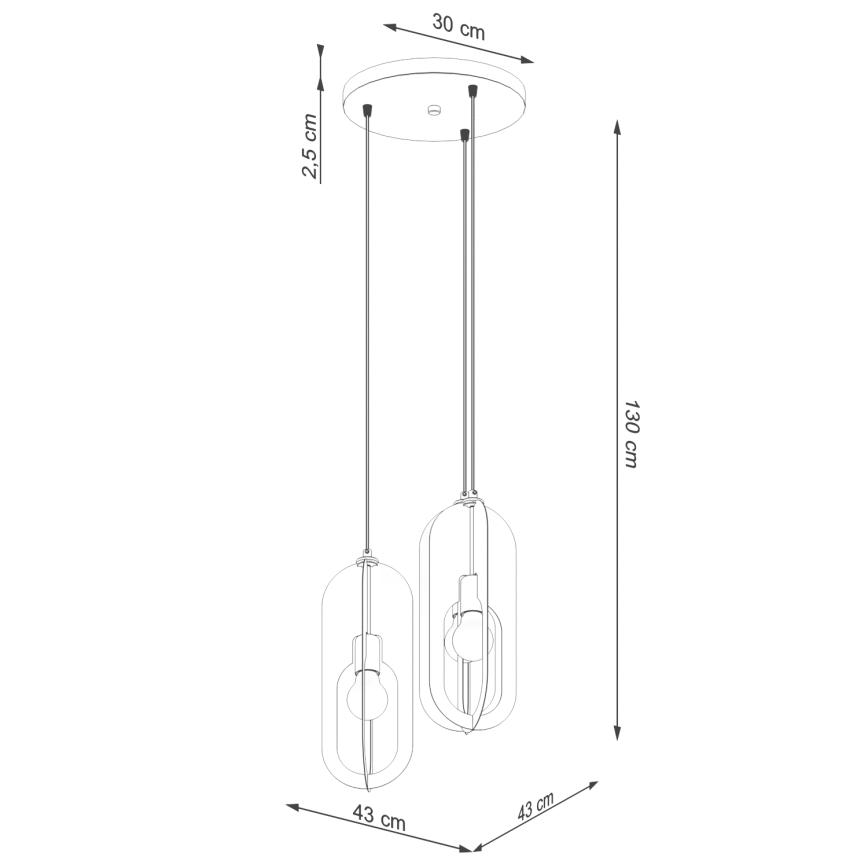 Hängeleuchte an Schnur NICUS 3xE27/15W/230V weiß