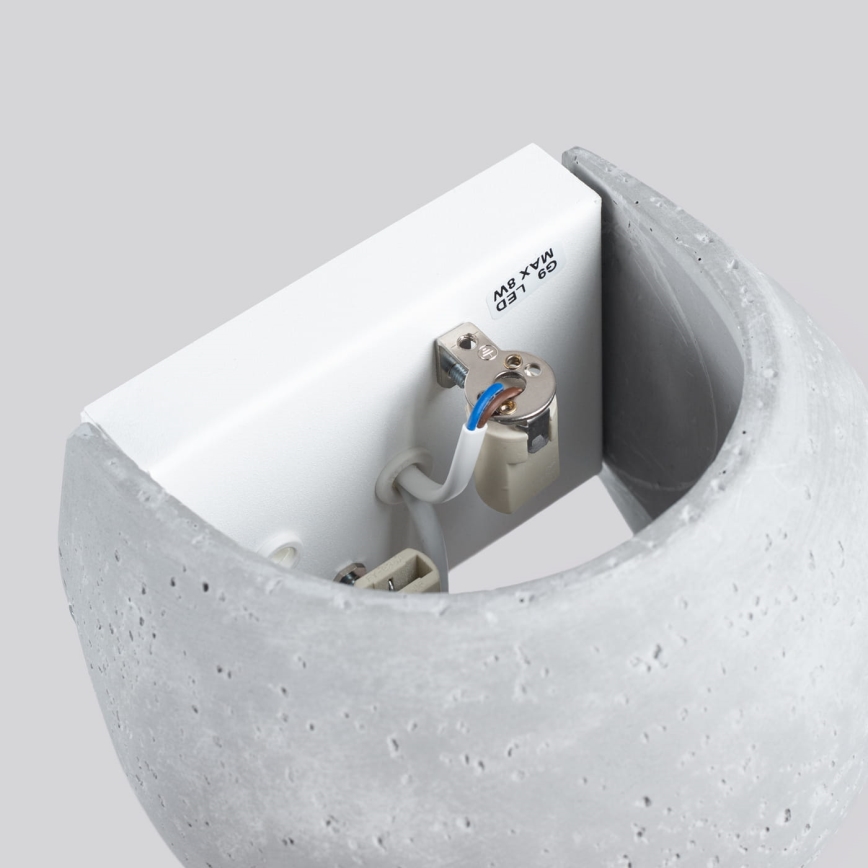 Wandleuchte GLOBE 2xG9/8W/230V Beton/Grau