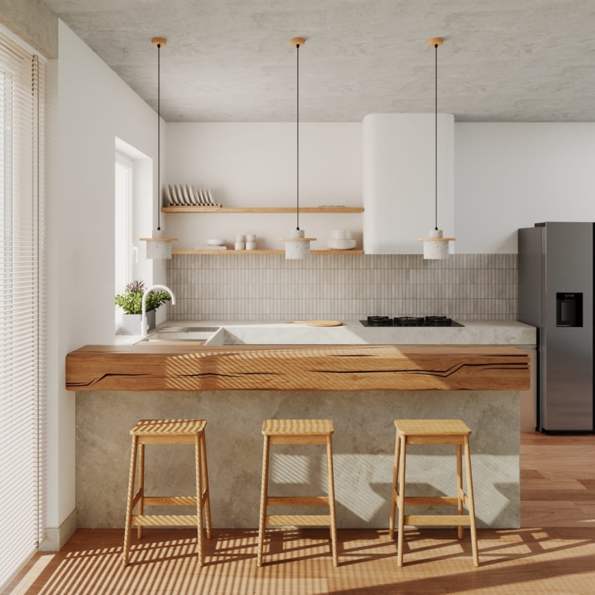 Pendelleuchte mit Kabelaufhängung MAB 1xE27/15W/230V Ø 22 cm Beton/Grau