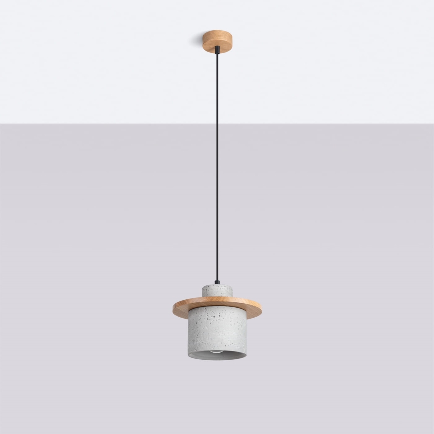 Pendelleuchte mit Kabelaufhängung MAB 1xE27/15W/230V Ø 22 cm Beton/Grau