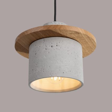 Pendelleuchte mit Kabelaufhängung MAB 1xE27/15W/230V Ø 22 cm Beton/Grau