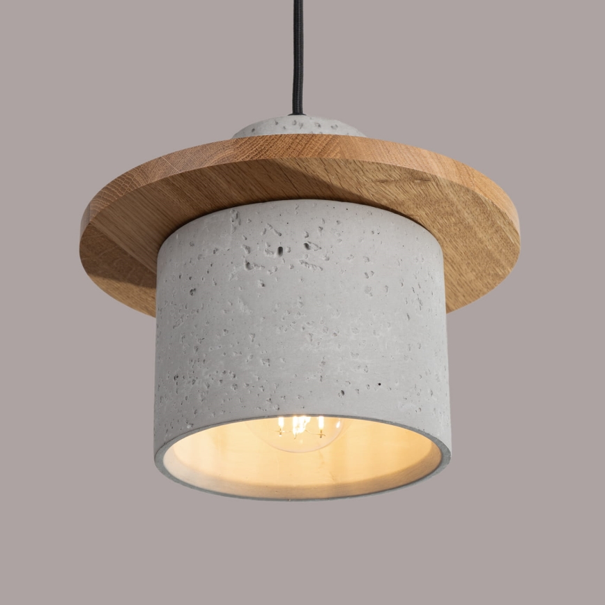 Pendelleuchte mit Kabelaufhängung MAB 1xE27/15W/230V Ø 22 cm Beton/Grau