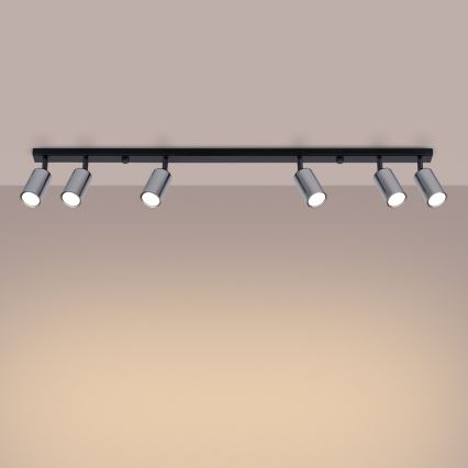 Strahler WINX 6xGU10/10W/230V schwarz/glänzendes Chrom