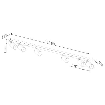 Strahler WINX 6xGU10/10W/230V schwarz/glänzendes Chrom