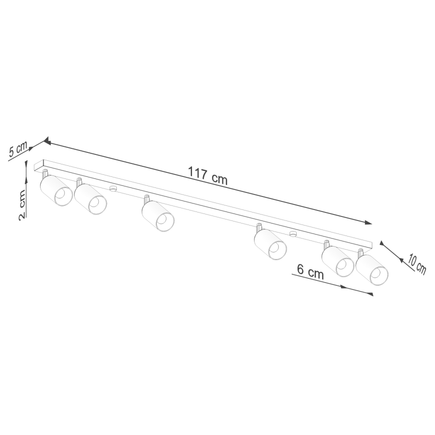 Strahler WINX 6xGU10/10W/230V schwarz/glänzendes Chrom