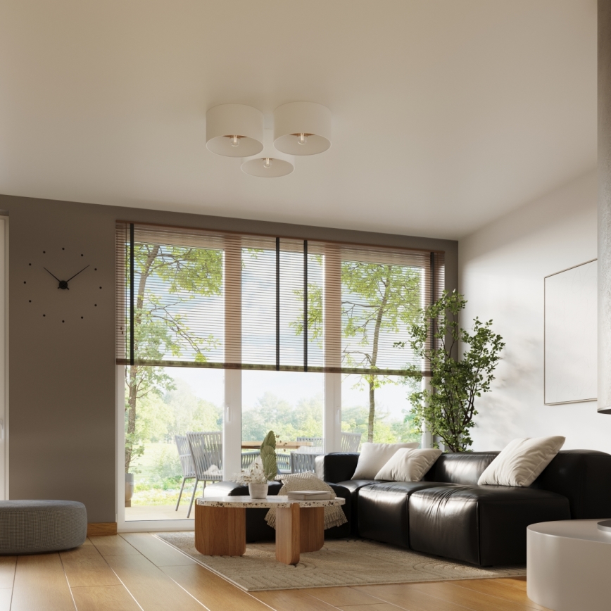 Deckenleuchte TELESTO 1xE27/15W/230V d 35 cm weiß/beige