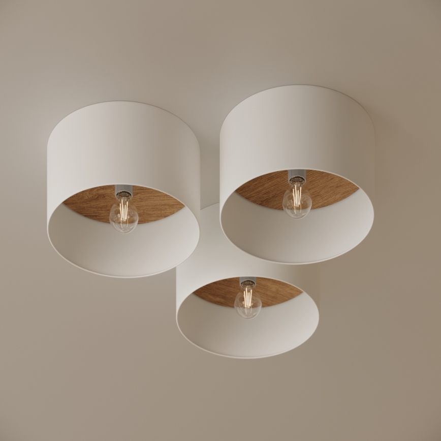 Deckenleuchte TELESTO 1xE27/15W/230V d 35 cm weiß/beige