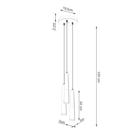 Hängeleuchte an Schnur PRYSM 3xG9/8W/230V weiß