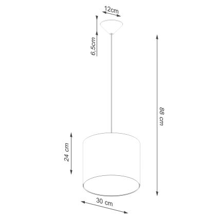 Hängeleuchte an Schnur NOVA 1xE27/15W/230V d 30 cm weiß