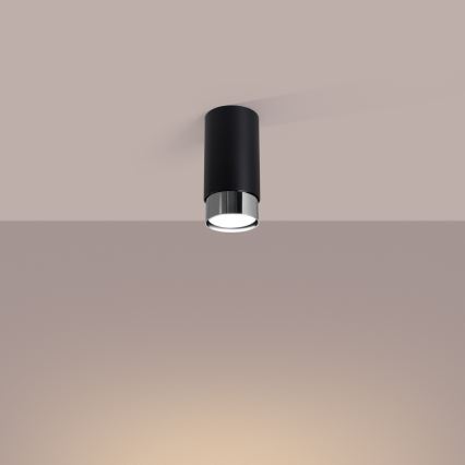 Strahler NERO 1xGU10/10W/230V 12,5 cm schwarz/glänzendes Chrom