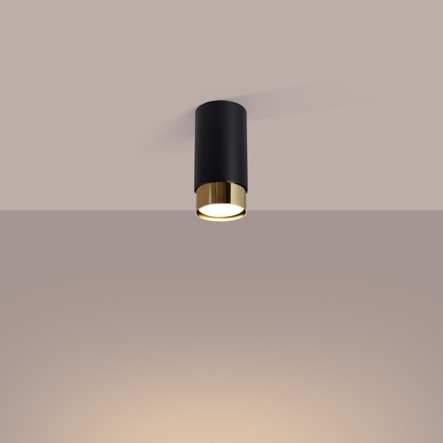 Strahler NERO 1xGU10/10W/230V 12,5 cm schwarz/golden