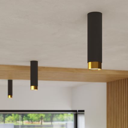 Strahler NERO 1xGU10/10W/230V 12,5 cm schwarz/golden
