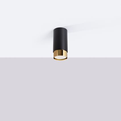 Strahler NERO 1xGU10/10W/230V 12,5 cm schwarz/golden