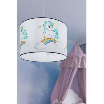 Kinder-Hängeleuchte UNICORN 1xE27/15W/230V d 30 cm Einhorn
