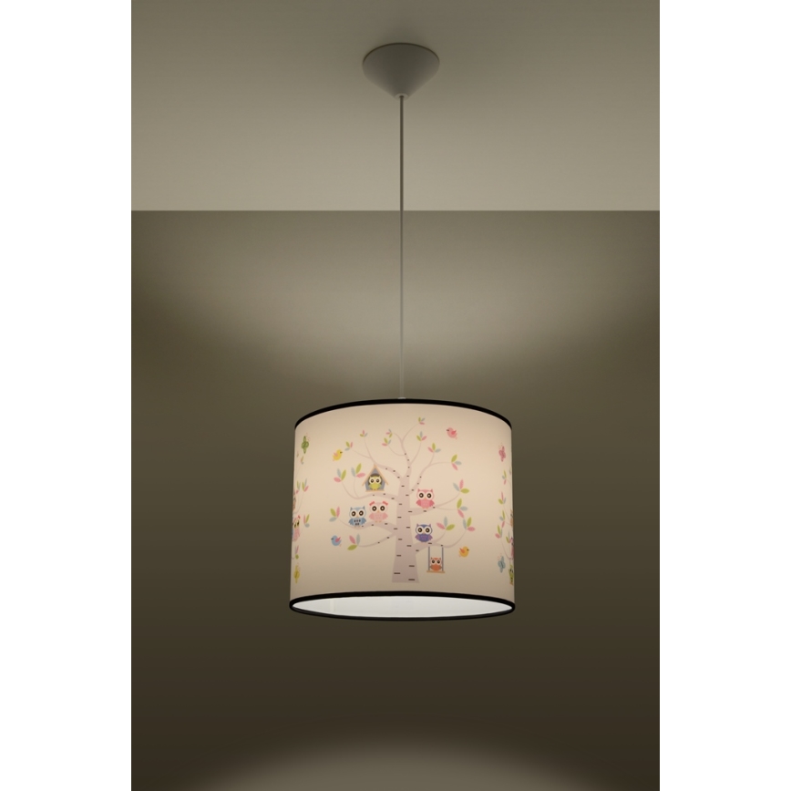 Kinder-Hängeleuchte OWLS 1xE27/15W/230V d 30 cm Eulen