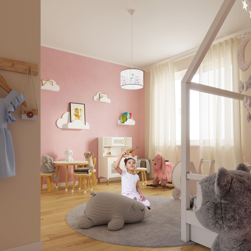 Kinder-Hängeleuchte OWLS 1xE27/15W/230V d 30 cm Eulen