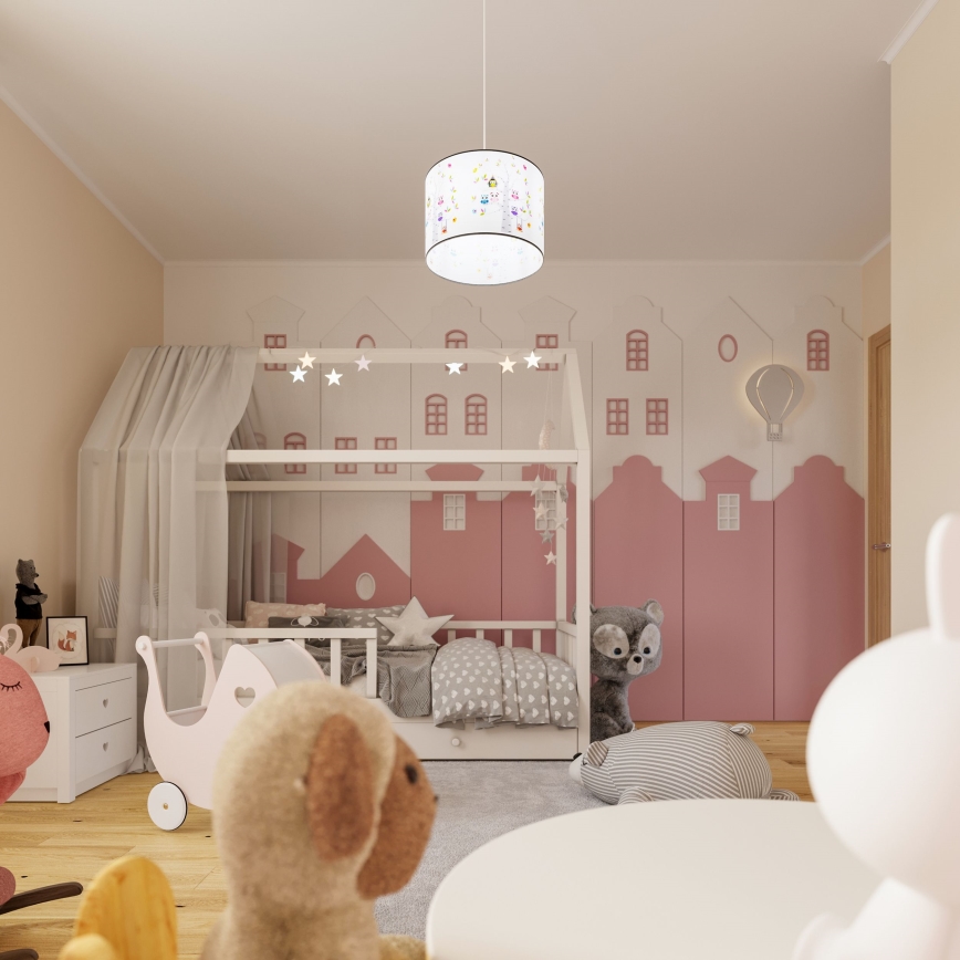 Kinder-Hängeleuchte OWLS 1xE27/15W/230V d 30 cm Eulen