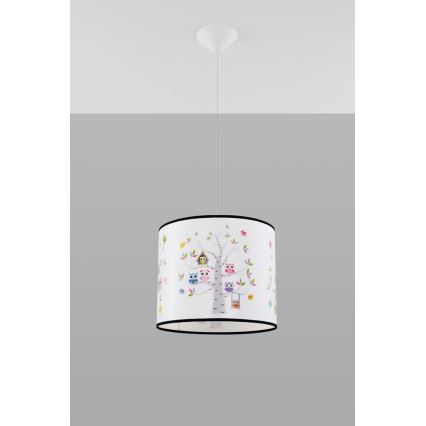 Kinder-Hängeleuchte OWLS 1xE27/15W/230V d 30 cm Eulen