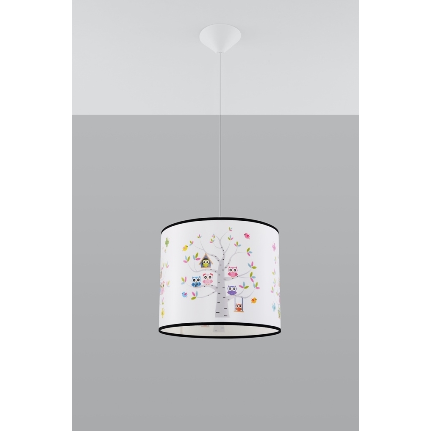 Kinder-Hängeleuchte OWLS 1xE27/15W/230V d 30 cm Eulen