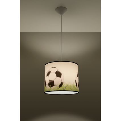 Kinder-Hängeleuchte FOOTBALL 1xE27/15W/230V d 30 cm Fußball