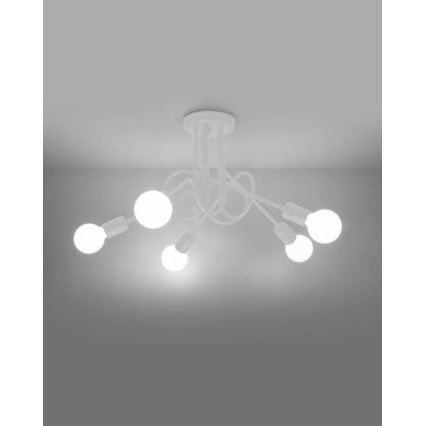 Aufbauleuchte LOOP 5xE27/15W/230V weiß