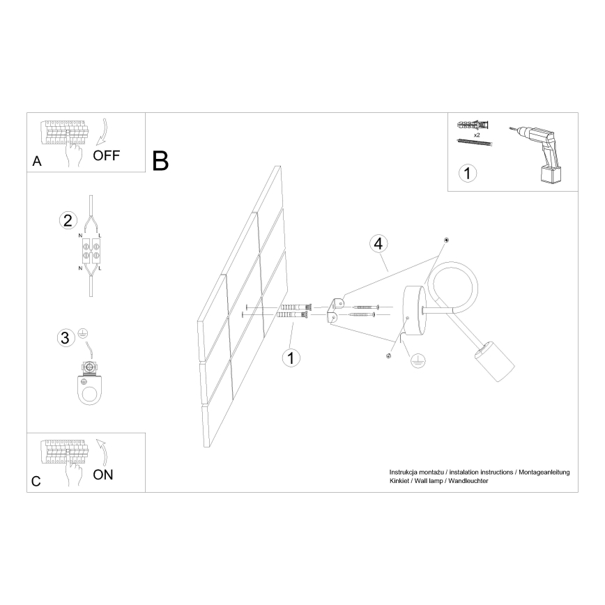 Wandleuchte LOOP 1xE27/15W/230V glänzendes Chrom
