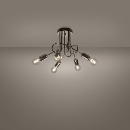Anbauleuchte LOOP 5xE27/15W/230V glänzendes Chrom