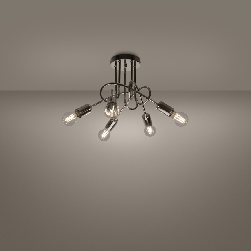 Anbauleuchte LOOP 5xE27/15W/230V glänzendes Chrom
