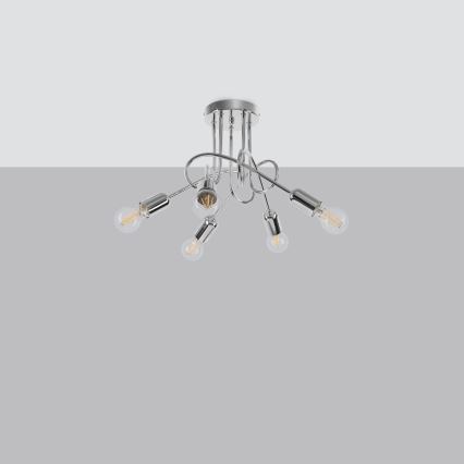 Anbauleuchte LOOP 5xE27/15W/230V glänzendes Chrom