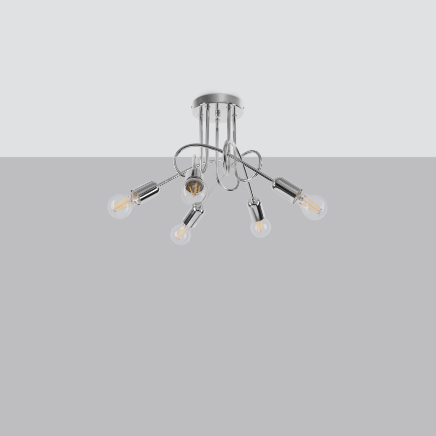 Anbauleuchte LOOP 5xE27/15W/230V glänzendes Chrom