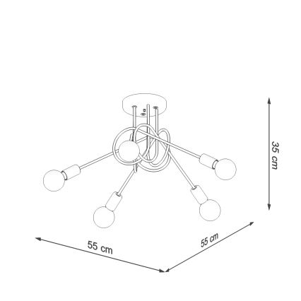 Anbauleuchte LOOP 5xE27/15W/230V glänzendes Chrom