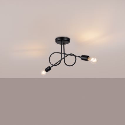 Aufbauleuchte LOOP 2xE27/15W/230V schwarz