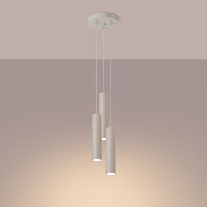 Hängeleuchte LAGOS 3xGU10/10W/230V cremefarben